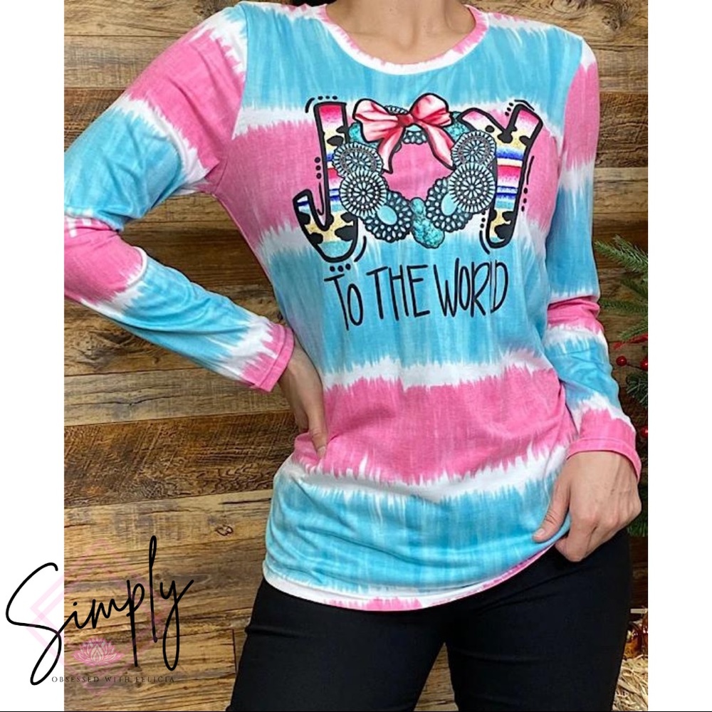 C̺͆L̺͆E̺͆A̺͆R̺͆A̺͆N̺͆C̺͆E̺͆  Tie Dye Joy To The World Top